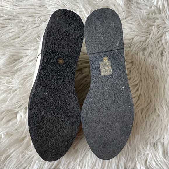 Anthropologie All Black Caroline Off White Lace Up Leather Platform Oxfords 39 - Picture 8 of 11